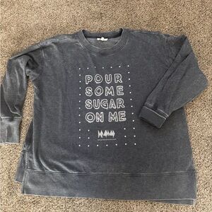 Maurices Deff Leppard woman’s Charcoal Graphic Crewneck Sweater